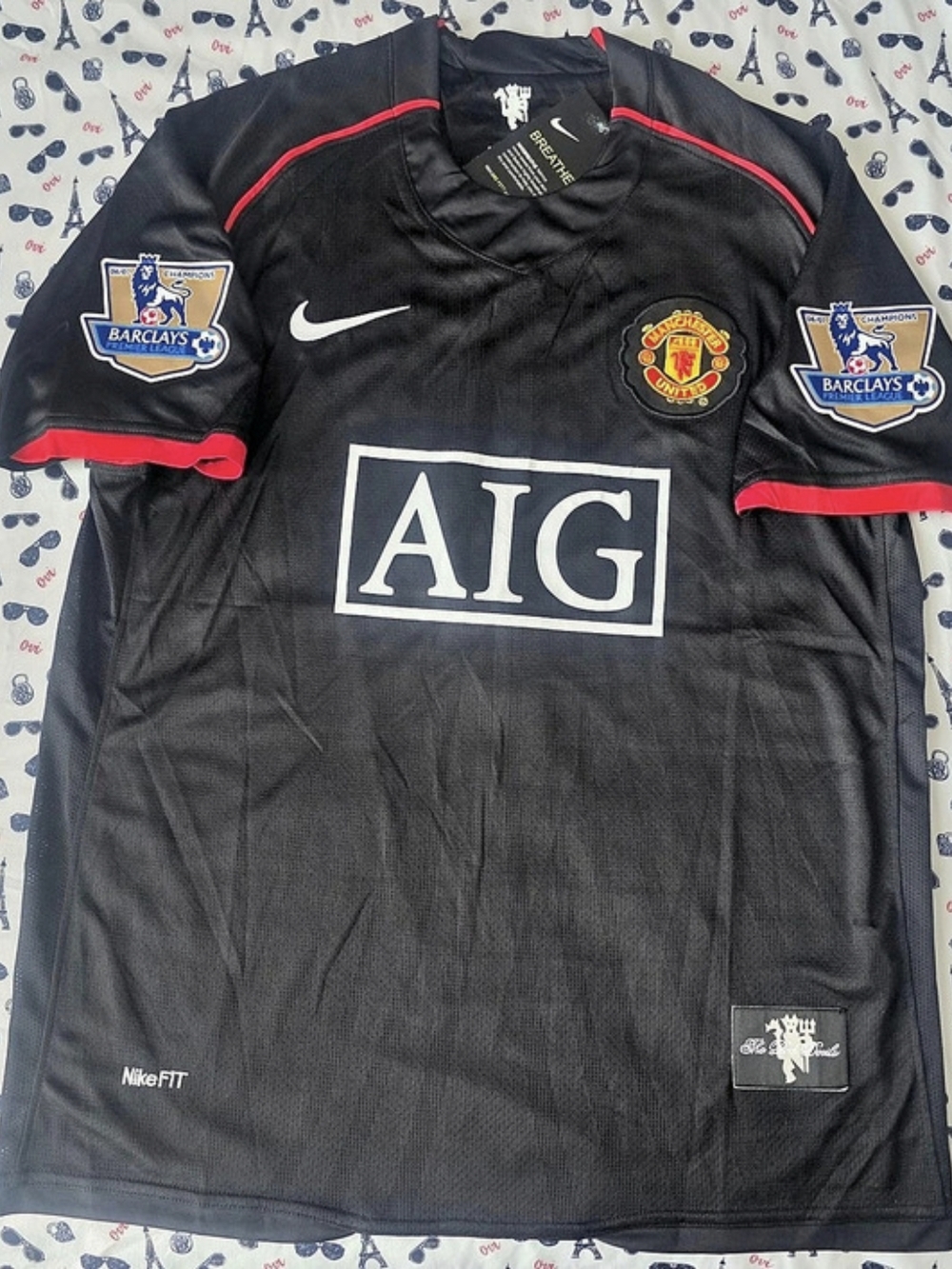 Manchester United 2007-08 Away Cristiano Ronaldo #7 Jersey Ronaldo 7 Black